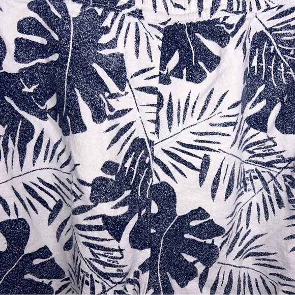 XXL NAUTICA LINEN BLEND BLUE WHITE TROPICAL PRINT SHORTS DRAWSTRING WAISTBAND - Picture 6 of 9